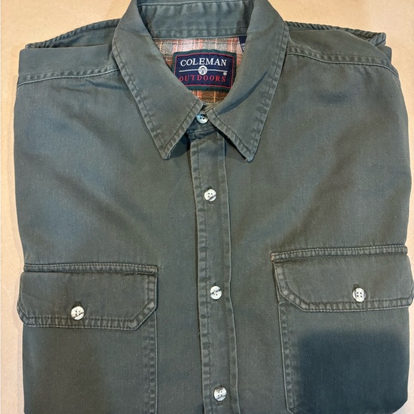 Vintage Coleman Olive Button-Up Shacket. - Picture 16 of 16